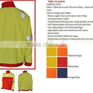 Cotton Carbon Fiber Anti Static FR Jacket High Vis thumbnail-1