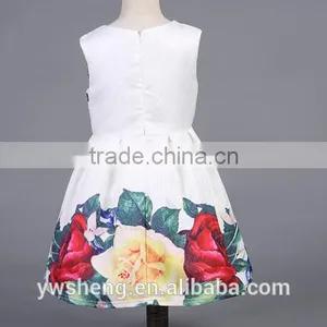 2016 Children Latest Frocks Design Princess Dresses Girls Chevron Prints Lovely Sleeveless Print Dress Photography thumbnail-3