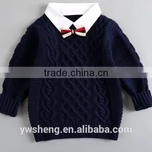 Latest New Design Baby Boy Cashmere Knitted Sweater thumbnail-4