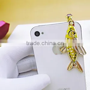 2015 Fish Style Cell Phone Ear Cap Various Phone Jewelry Accessory Dust Plug for Women thumbnail-2
