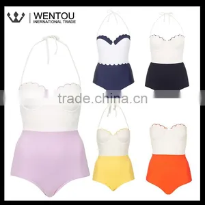 New Design Double Scallop Trim Swimsuit thumbnail-1