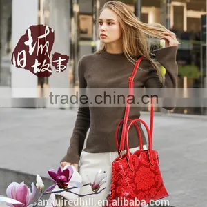 R1849H Women's Chinese Style Element Handbag Flower Pattern PU Leather Purse Handbags thumbnail-5