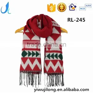 Women Geometric Winter Scarf Christmas Festival Scarf RL-245 thumbnail-1