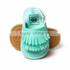 2016 New Summer Candy Color Baby Tassel Baby Leather Sandal Soft Sole Infant Girls and Boys Shoes thumbnail-2