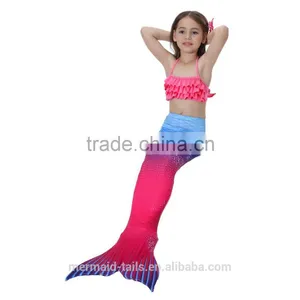 Swimmable Mermaid Tail Costume Swimsuit for Girls Kid Swimming With Bathing Bikini Set thumbnail-4