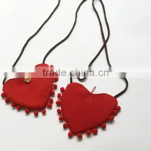 Baby Girls Mini Heart Shap Canvas Bag Kids Lovely Heart Message Bag With Small Baby Carry Bag thumbnail-1