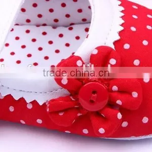 Spring&Autumn Polka Dot Flower Soft Sole Infant Baby Shoes thumbnail-6