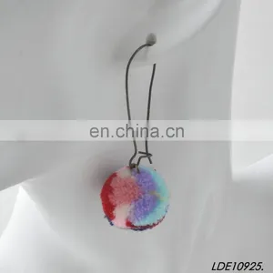 Fashion Colorful Fluffy Earrings Pom Pom Earrings thumbnail-6