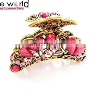 Europen Retro Metal Rhinestone Jewel Hair Claw Clip thumbnail-3