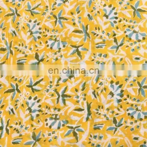Indian New Floral Fabric Wholesaler Hand Block Printed Designer Sanganeri Cotton Running thumbnail-3