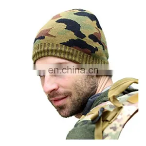 Men's Winter Hat Outdoor Camo Knitted Fleece Lined Beanie Hat thumbnail-1