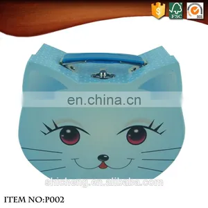 Hot Sell Popular Blue Lovely Cat Pattern Cute Cardboard Suitcase Box thumbnail-2