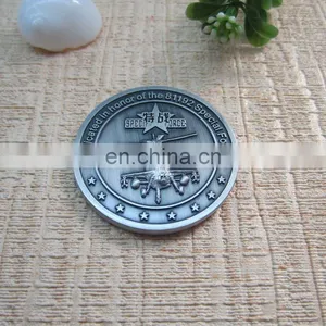 Antique Silver Coin With Flower Shape Logo Engraved Logo Silver Coin thumbnail-3