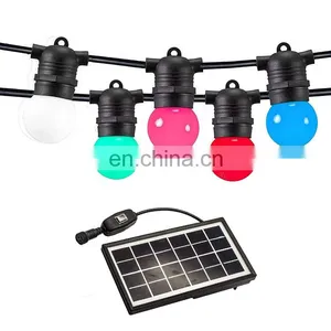 RGB Solar Powered LED String Light 6W With 3V Solar Panel 10pcs Sockects for Home Garden Use thumbnail-2