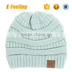 Wholesale Slouchy Knit Custom Women Beanie thumbnail-3