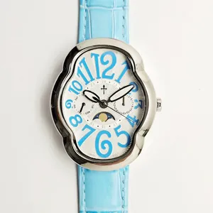 Stainless Steel Women Watches Genuine Leather Strip Multi-function Lady Fashion Watch thumbnail-3