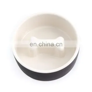 Custom Logo Cute Cheap Personalized Design Outdoor Modern Ceramic Slow Food Dog Eating Water Cats Dogs Bowl thumbnail-1