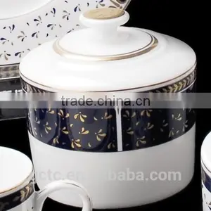 Bone China 15pcs Tea Set With Gold Leaves Design thumbnail-3