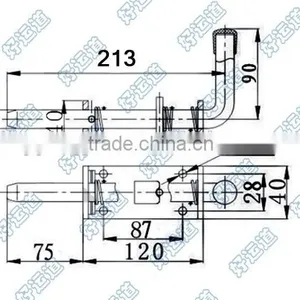 02411 Trailer Spring Latch Bolt Latch Spring Bolt Spring Shoot Bolt thumbnail-2