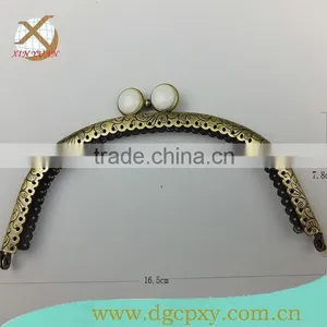 Arched Metal Frame for Purse Bags With White Gems thumbnail-1