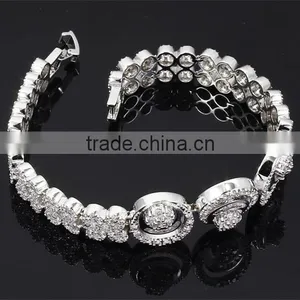 Round Top AAA Quality Cubic Zirconia Dubai White Gold Luxury Bridal Jewelry Set thumbnail-4