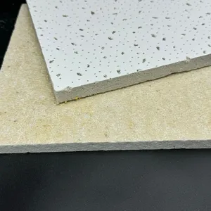 Square Mineral Fiber Acoustic Ceiling Panels With Wood Wool Design thumbnail-1