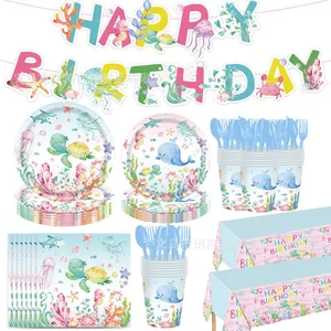 Ningbo PartyKing Cartoon Theme Disposable Tableware Sets Paper Plates Cups Party Supplies Party Banner Wedding Kid Birthday Party Decoration thumbnail-5
