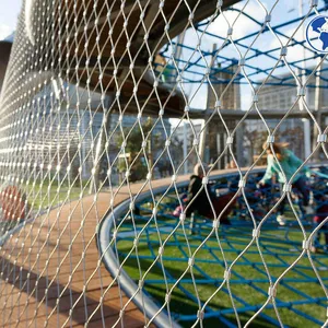 Wholesale High Quality Customized Bird Aviary Stainless Steel Wire Rope Mesh Bird House Net Flexible Cable Mesh Ferruled Knotted thumbnail-2
