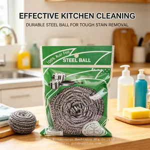 Elastic Twisted Metal Wire Ball Perfect Fit Curved Pot & Wok Bottom Surfaces thumbnail-1