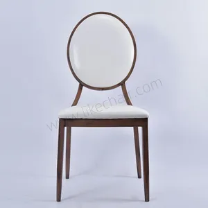 Wholesale Durable Iron Round Back Wedding Furniture Metal Legs Antique Design Party Chairs Events Hotel Banquet Chairs thumbnail-1