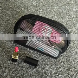 Semicircular Transparent Makeup Bags Black Net Hollow Cosmetic Bag Makeup Websites thumbnail-1
