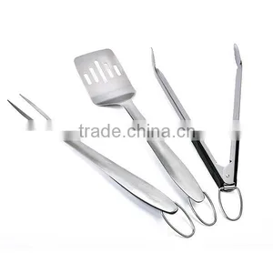 Top Quality BBQ Accessories,3 PCS Stainless Steel BBQ Grill Accessories Including a Spatula, Tongs, Fork Quality Choice thumbnail-1