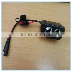 TWINS Cigarette Plug SAE Plug 14AWG With 41/0.254BC *2C Black /red With 2 Port Female Cigarette Plug Power SAE Wire Harness thumbnail-1