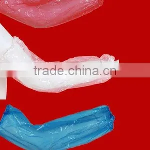 China Hubei Xiantao Supplier CE ISO Hand Made Single Use Disposable Plastic PE Sleeve Cover Oversleeves 16" 18" 0.018mm thumbnail-1