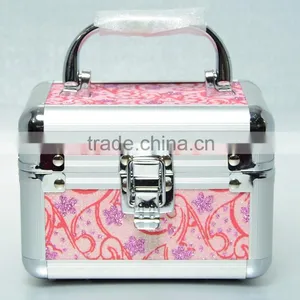 AN171ANPHY Small Jewelry Case Suitcase Flannelette Setting Mirror Aluminum Makeup Box Treasure Box 14*10*10cm 300g Customize OK thumbnail-1