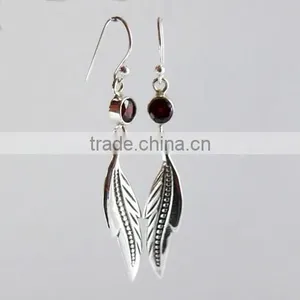 Floret !! Red Garnet 925 Sterling Silver Earring, Gemstone Silver Jewelry, Handmade Silver Jewelry thumbnail-6