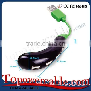 New Eggplant Mini High Speed Power Supply Multi Port Usb Extender 4 Port Desk Hub thumbnail-3