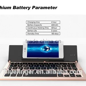 Dongguan Manufacturer Durable Foldable Bluetooth 3.0 Keyboard Aluminum Alloy for IPad,iPhone,smart Phones and Tablets With View thumbnail-4