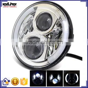 BJ-HL-017 High Quality 12V Aluminum 7" Round Projector HID Headlight Motorcycle LED Headlamp For Harley Davidson thumbnail-1