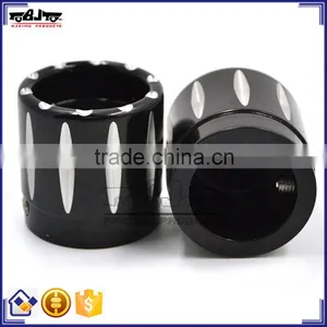 BJ-FS-HA001 High Quality Black Deep Edge CNC Billet Alloy Motorcycle Front Axle Cap Universal for Harley Davidson and Choppers thumbnail-1