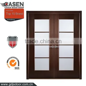 Fancy Design Solid Black Walnut Wooden Glass Interior Pocket Door thumbnail-3