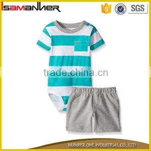 OEM Kids Pajama Suit Comfort Cotton Plain Baby Romper Set With Shorts Supplier's Choice thumbnail-3