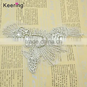 Sew on Mesh Rhinestone Patch Fabric for Gown or Dress WRA-872 thumbnail-1