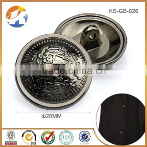 Round Gun Metal Custom Logo Sewing Buttons thumbnail-1