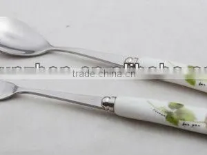 Attractive Stainless Steel Flatware Spoon of Ceramic Handle thumbnail-4