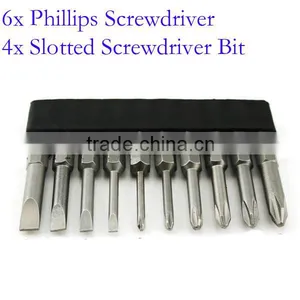 6Pcs Cross Phillips Screwdriver Bit+4pcs Slotted Screwdriver Bit Electric Screwdriver Bits 50mm Length AR-19 thumbnail-2