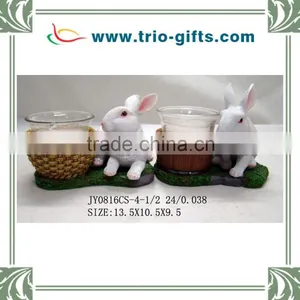 Decorative Candle Holder With Resin Cute Rabbit Mould thumbnail-1