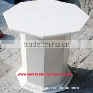 Natural White Marble Table Base thumbnail-1