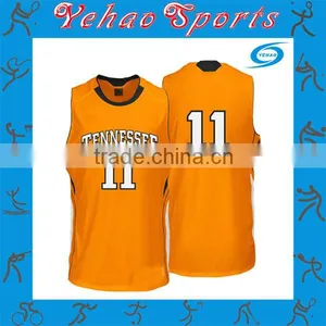 Orange Reversible Basketball Jersey With Team Name and Player's Number thumbnail-1
