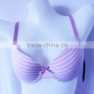 Huoyuan Factory Stripe Printed Bra Lovely Ladies New Model Bra thumbnail-1